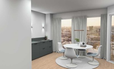 Oben angekommen- Leben auf 73 qm in der 17. Etage mit schöner Loggia