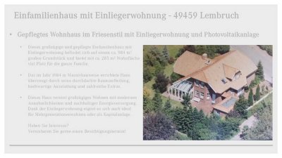 Gepflegtes Wohnhaus im Friesenstil mit Einliegerwohnung und Photovoltaikanlage