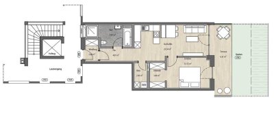 Whg 6 - Gemütliche Zweizimmerwohnung mit Südterrasse und Gartenanteil