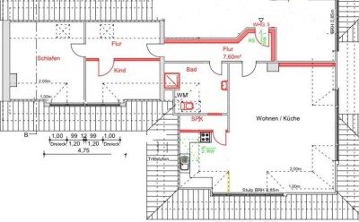 Helle, große 2,5 Zimmer Dachgeschosswohnung, frisch renoviert, mit Carport und Schuppen in Mildstedt