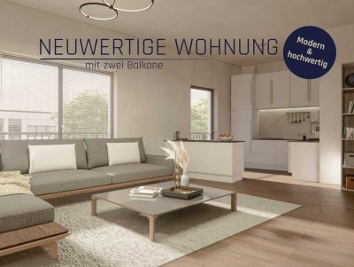 Neuwertige Etagenwohnung (KFW 70 Stand) mit Aufzug und zwei Balkone!