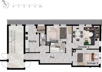 Frei: TOP Kapitalanlage oder Eigennutzung 3 Zimmer, hell und gut geschnitten in toller Lage von Hall