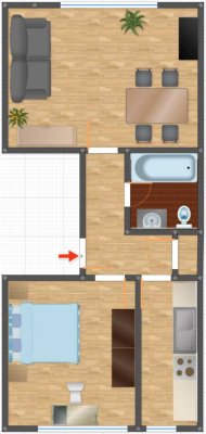 NEU sanierte 2-Zimmer-Wohnung  (vom Eigentümer)