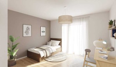 Kompakte Wohnung: barrierefrei, mit Designboden und inklusive Küchenzeile