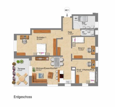 Familienfreundlich & elegant: 4-Zimmer-Neubau mit Terrasse