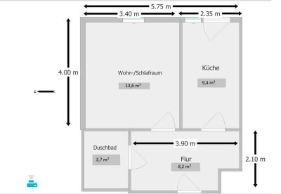 Barrierearme 1-Zimmer-Wohnung mit EBK in Warburg
