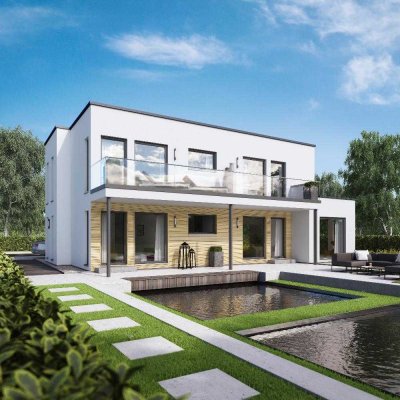 Doppelter Wohnkomfort mit stilvoller Gemeinschaft: Das elegante Zweifamilienhaus, das Verbindunge...