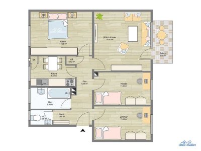 Schöne 4 Zimmer Erdgeschoss Eigentumswohnung im Grüngürtel Frankfurt Nied