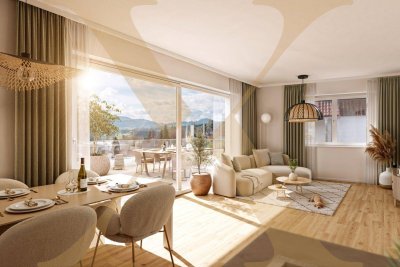 Herrliche 4-Zimmer-Wohnung samt großzügigem Balkon mit Seeblick in Gehnähe zum Attersee!