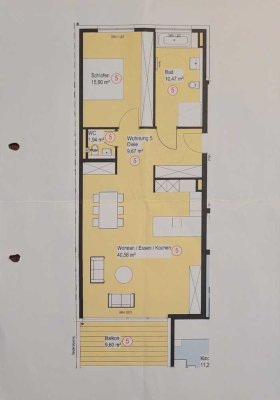 Helle 2,5-Zimmer-Wohnung mit geh. Innenausstattung mit Balkon und EBK