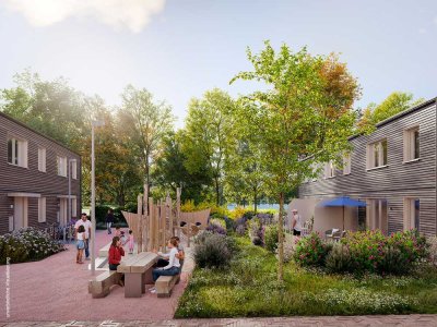 Modernes Reihenhaus mit großzügiger Terrasse im Grünen