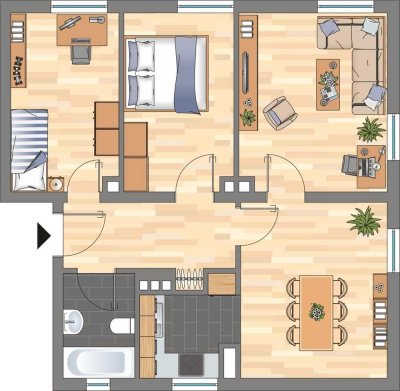 3-Zimmer-Wohnung in Wilhelmshaven Fedderwardergroden