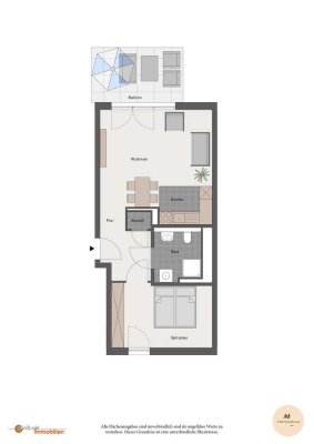 Schön geschnittene 2-Zimmer-Wohnung