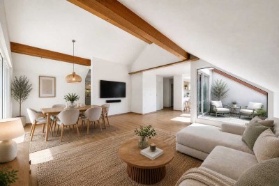 Frisch sanierte 3-Zi.-DG-Wohnung mit Loggia, Talblick, Panoramafenster & Speicher in Pforzheim