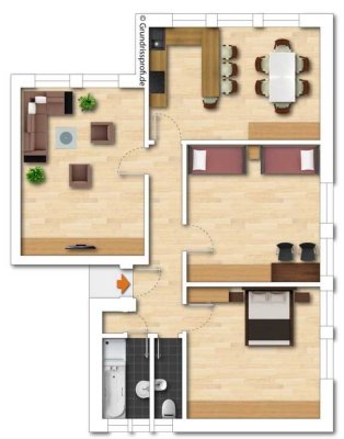Stilvolle, gepflegte 3-Raum-Wohnung in Burgau