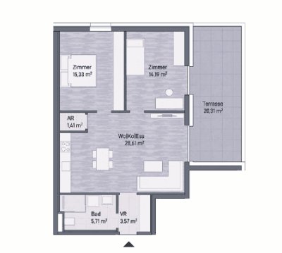 -8,5 % Baustartaktion! - 3-Zi.-Eigentumswohnung mit großer Terrasse (68,82m²) - Grazer Stadtlage