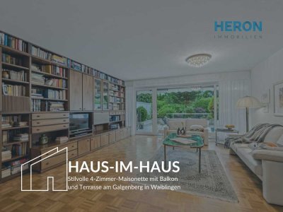 HAUS-IM-HAUS – Stilvolle 4-Zimmer-Maisonette mit Balkon und Terrasse am Galgenberg in Waiblingen