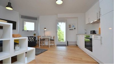 Moderne, voll möblierte Wohnung mit großer Terrasse nahe Hbf