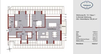 Erstbezug und Einbauküche: Stilvolle 3-Raum-Dachgeschosswohnung mit geh. Innenausstattung