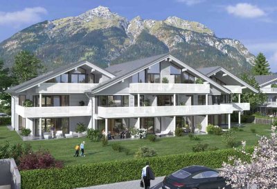 Exklisive 2-Zimmer-EG-Wohnung mit gehobener Ausstattung und Bergblick in 1A-Lage von Garmisch