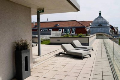 Möblierte DG-Wohnung mit 186 m² Dachterrasse &amp; Schönbrunn-Blick