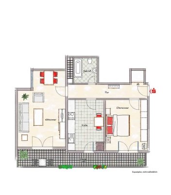 Helle 2-Zimmer Wohnung im 11. OG mit Loge-Balkon in Ludwigshafen-Mundenheim