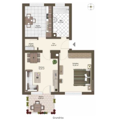 Gemütliche 2-Zimmer Wohnung mit Balkon und Einbauküche in Ulm-Eselsberg