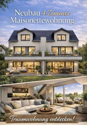 Stilvolle 4 Zimmer Neubau Maisonettewohnung mit Hausgefühl - 3 Schlafzimmer, Balkon