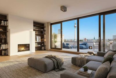 Zwischen Soho House und Skyline - 6-Zimmer Penthouse-Maisonette mit 3 Terrassen im Scheunenviertel