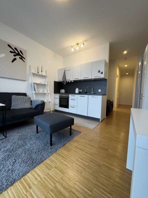 1,5-Zimmer Wohnung möbliert auf Zeit - mit Aufzug und TG-Stellplatz auf BUGA-Gelände