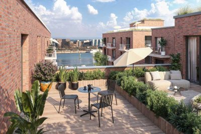 Traumhafte 4-Zimmer-Penthouse-Neubauwohnung mit zwei Terrassen u. West-Balkon