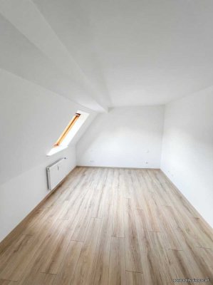 Frisch renovierte Dachgeschosswohnung mit Einbauküche und neuen Geräten
