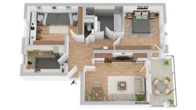 Top Kapitalanlage - vermietete 3-Zimmer Wohnung in bevorzugter Lage WE32