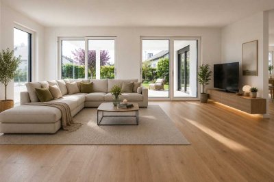 Neubau Erstbezug. Gartenwohnung mit Terrasse und Tiefgaragenstellplatz