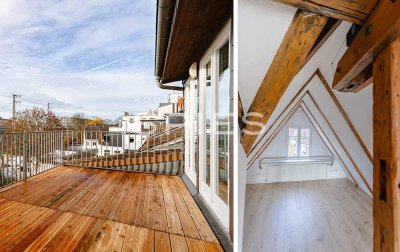 Citynah Wohnen! Frisch sanierte, helle Maisonette-Wohnung mit Dachterrasse
