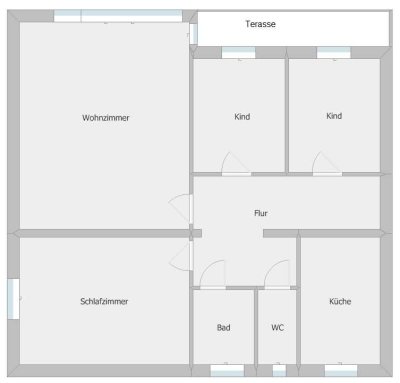 Gepflegte 4-Raum-Terrassenwohnung mit Einbauküche in Weyhe
