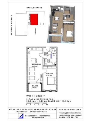 WE 07 Neubau 2 Zimmer-Wohnung 64,54 m² ab 01.07.2024 hochenergetische Architektur
