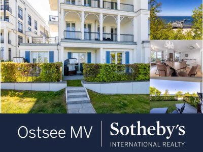 Moderne 3. Zi. Gartenwohnung in 1. Reihe mit Meerblick und direktem Zugang zur Hochuferpromenade!