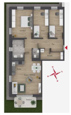 4-Zimmer-Wohnung mit Balkon oder Terrasse in Straubing-Süd -Naturnahes Wohnen