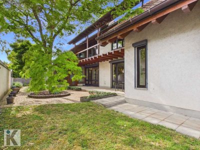 Familienparadies mit Wintergarten, Kamin und Gartenidylle