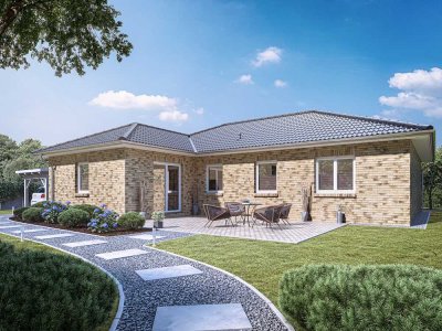 Komfortabel, effizient, individuell – Der Winkelbungalow von Virtus Massivhaus