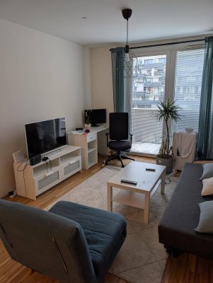 Ruhige 2-Zimmer-Wohnung mit Balkon direkt bei U2 Aspernstraße (möbliert)