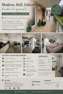 Helle 3-Zimmer Wohnung in Augsburg-Hochzoll