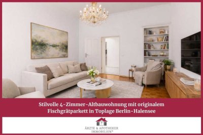 Stilvolle 4-Zimmer-Altbauwohnung mit originalem Fischgrätparkett in Toplage Berlin-Halensee!