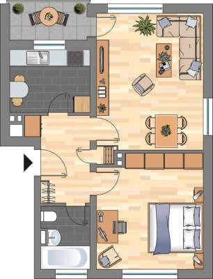 2-Zimmer-Wohnung in Leer
