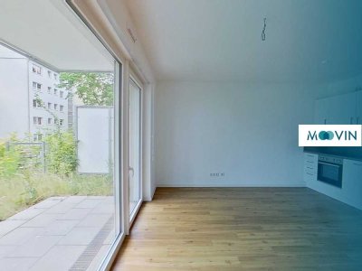 Moderne 1-Zimmer-Wohnung mit Einbauküche und Terrasse!