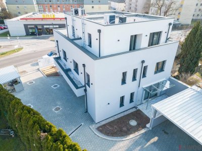 Fertigstellung Q2 2023! 135m² Doppelhaus mit Eigengarten, Luftwärmepumpe &amp; Klima! KFZ-Stellplatz mit Überdachung!