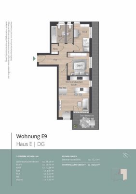 E9 - Modernes,  3 Zimmer Penthouse mit Dachterrasse und offenem Wohn-/Essbereich, Aufzug uvm.