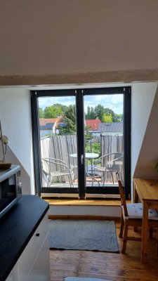 Studenten-Azubi-Single, Geschmackvolle 1-Raum-DG-Wohn. mit Balkon und EBK in Werder (Hav.) möbl.