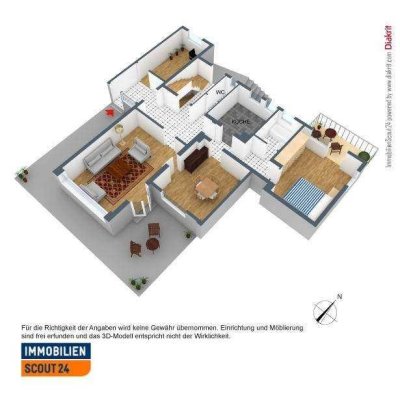 4 Zi.-Wohnung mit Terrasse, Balkon und eigenem Garten